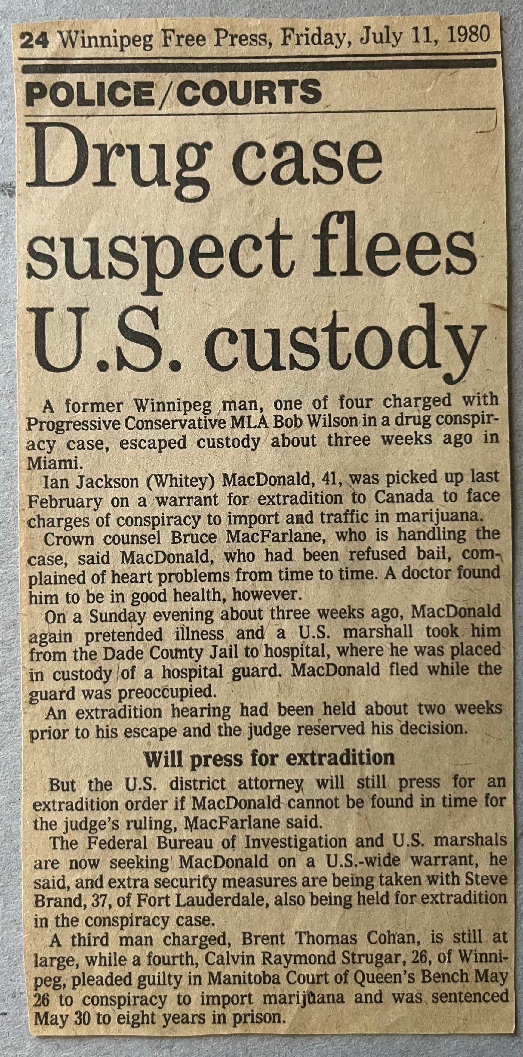 Winnipeg Free Press, July 11, 1980